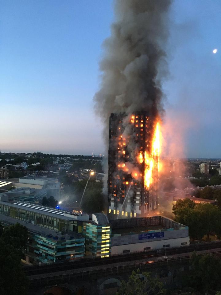 Huge fire engulfs 27-storey tower block in London